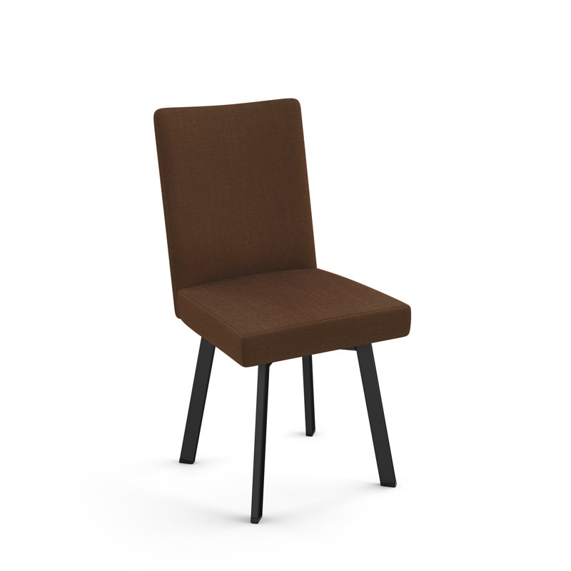 Chaise rembourrée Lykins, Noir, Brun cannelle