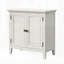 Large armoire-buffet 2 portes bohémienne blanc-grisâtre avec tablette réglable, parfaite pour un décor moderne et rustique