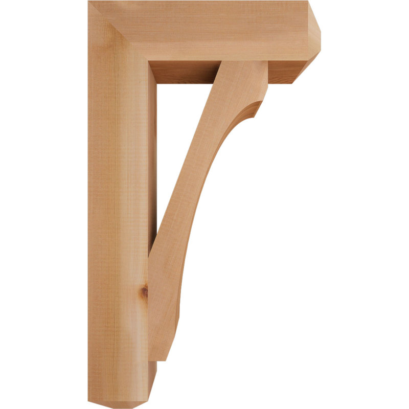 H Support en bois / corbeau, Western Red Cedar (Smooth), H 28 po x l 3,5 po x P 16 po