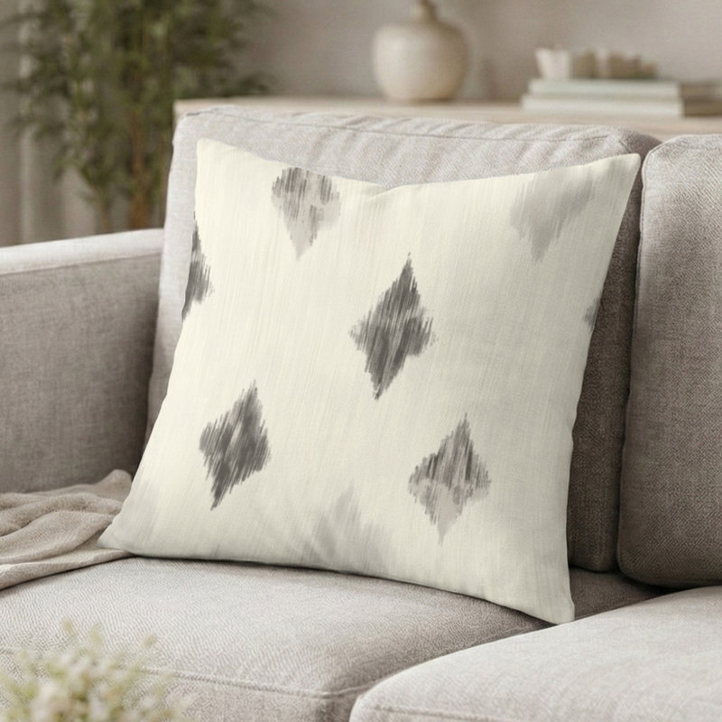 Coussin décoratif French Country - Coussin transitionnel ivoire, H 18 po x l 18 po
