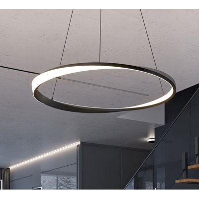Oberon - 40'' Single LED Pendant - Black