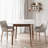 Extendable dining table with solid oak base, crisp white top, seats 6-10, walnut finish