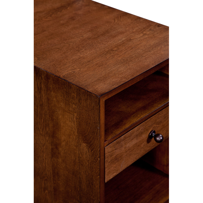 Temaraia End Table with Storage and Built-In Outlets, Brown