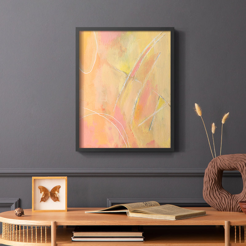 «Peach Bliss III», reproduction encadrée - bois massif, Cadre simple noir, H 10 po x l 8 po