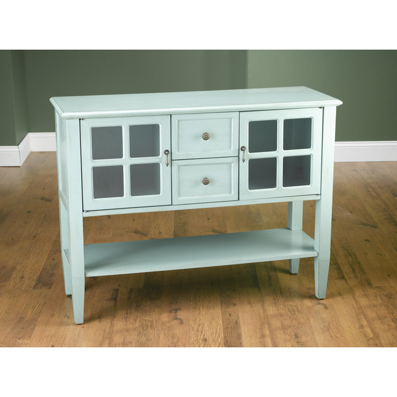 Armoire d’appoint à miroir 2 portes, Bleu pâle