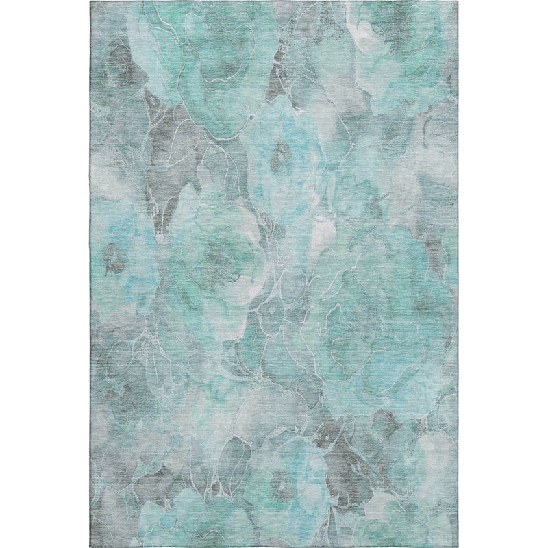 Tapis floral lavable à la machine de qualité supérieure Mayfield AMF1859, Rectangle 5 pi x 7 pi 6 po
