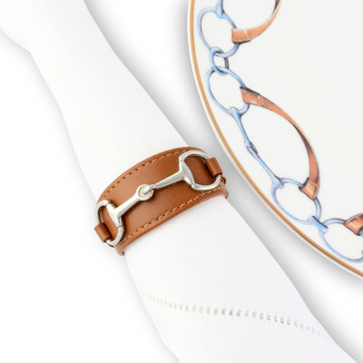 Bit Vegan Leather Metal Napkin Ring