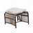 3 Pieces Wicker Outdoor Patio Furniture Set With Lounge Chair, Balcony Chairs Table Set With Cushions, Ottoman, Patio Conversation Sets For Garden,Deck,And Porch-1468080004