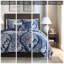 Ensemble de courtepointe en coton imprimé 6 pièces avec coussins Indigo
