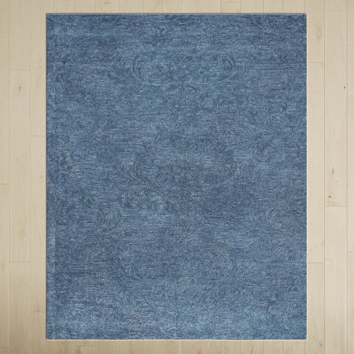 Springview Handmade Tufted Wool Blue Area Rug