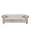 Canapé Chesterfield en tissu de lin beige
