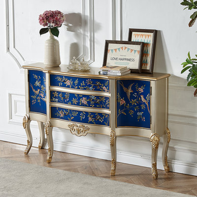 Hand-Painted 3-Drawer 2-Door Sideboard