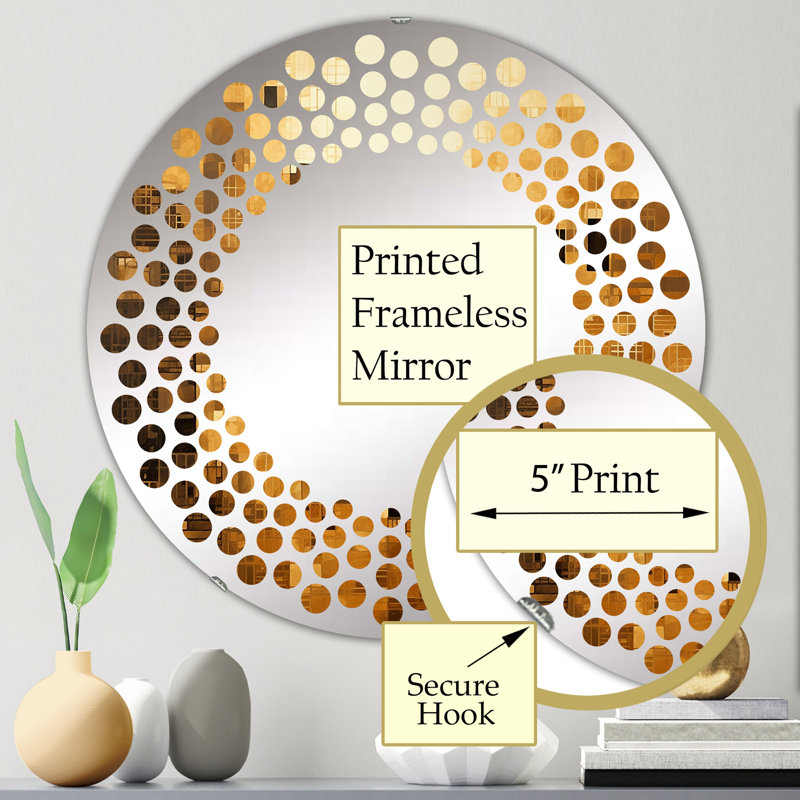 Miroir mural rond, H 24 po x l 24 po, Jaune