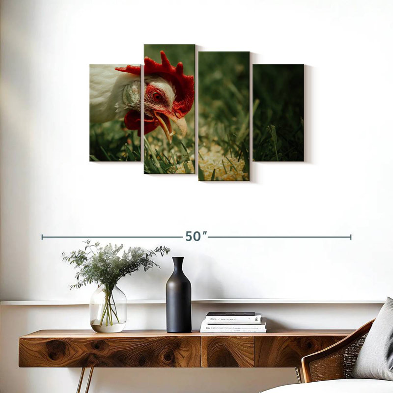 Brampt Chicken Eating Corn, 22" H x 36" W