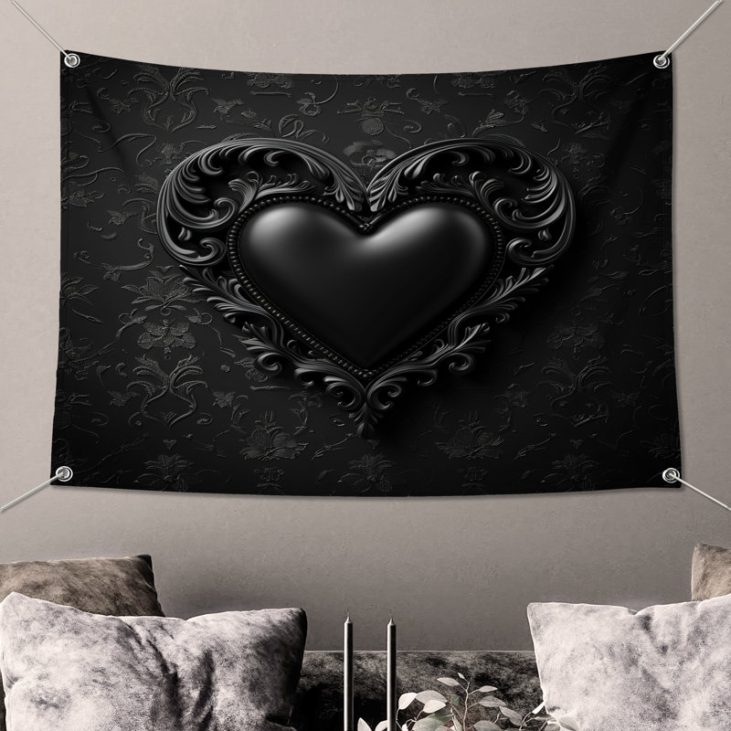 Tapisserie «Heart» - décoration murale, H 51 po x l 60 po avec 4 œillets