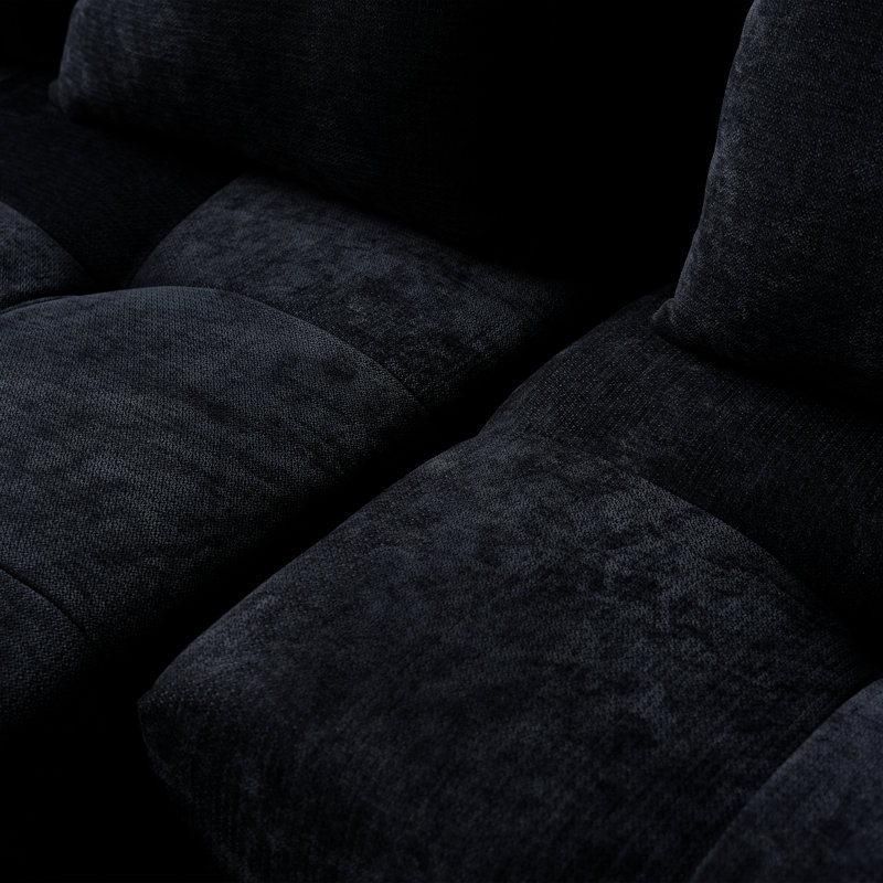 Canapé modulaire en tissu de lin 2 pièces Kay Boneless Crumley, Noir