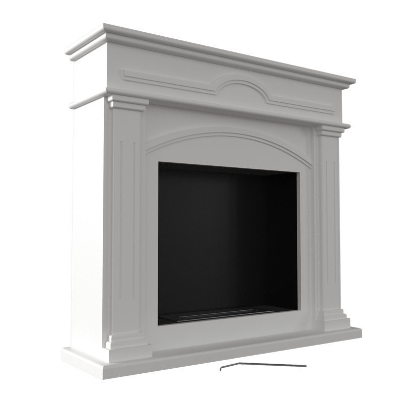 37.8'' W Bio-Ethanol Fireplace, White