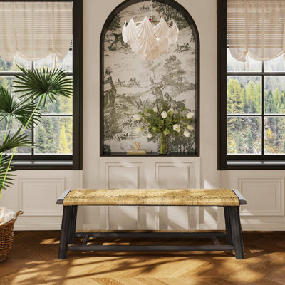 Banc en bois massif de style campagnard Farmhouse