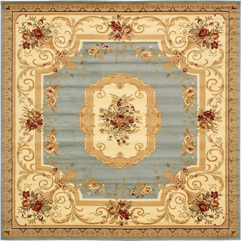 Tapis à motif oriental ciel Gangemi, Carré 10 pi