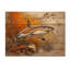 Natation beige requin résilience III - décoration murale en bois moderne sur bois de pin naturel-900809981