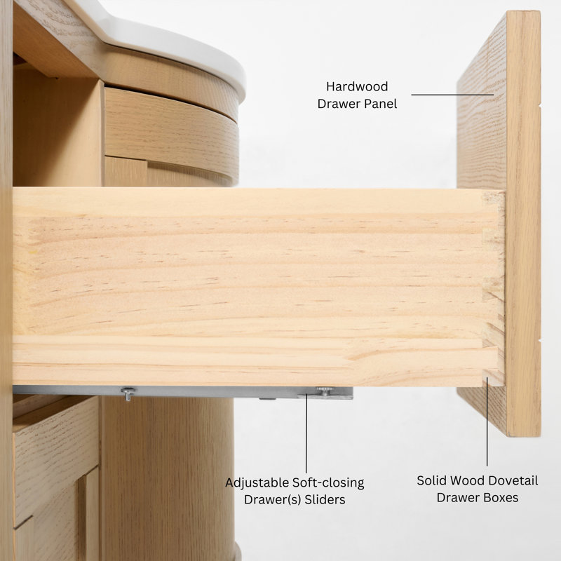 Lauren 48'' W Single Vanity, Gold, Oak