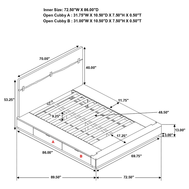 Mallory Storage Platform Bed