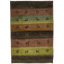 Tapis oriental multicolore tribal Indo-Gabbeh 3 pi 3 po x 4 pi 9 pi