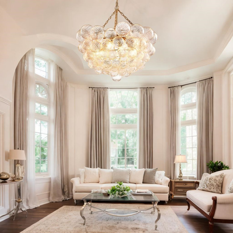 Bubble Ball Swirled Glass Chandelier