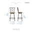 Tabouret de bar et de comptoir pivotant convertible moderne et contemporain en microfibre de 53 cm (21 po) avec pivotement à 360 degrés, hauteur réglable et cadre en fer (ensemble de 3)