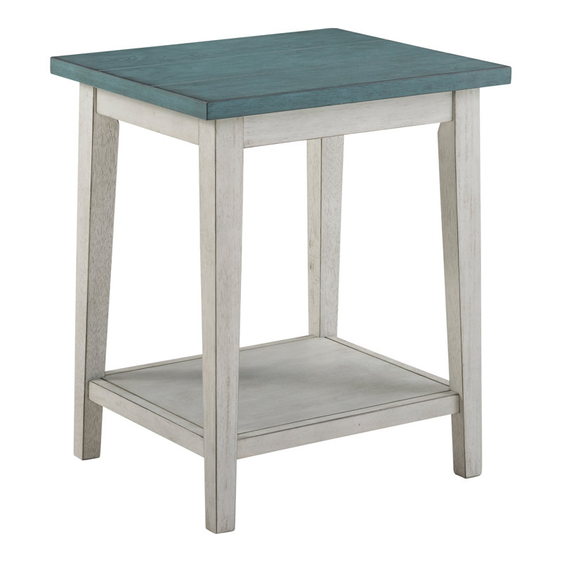 Table de bout avec rangement Fonso, Vert clair