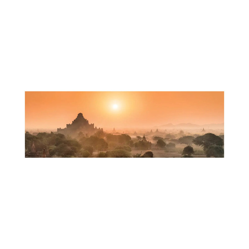 Dhammayangyi Temple At Sunrise, Bagan, Myanmar by Jan Becke - Wrapped Canvas Panoramic Print, 182.88 cm H x 60.96 cm W
