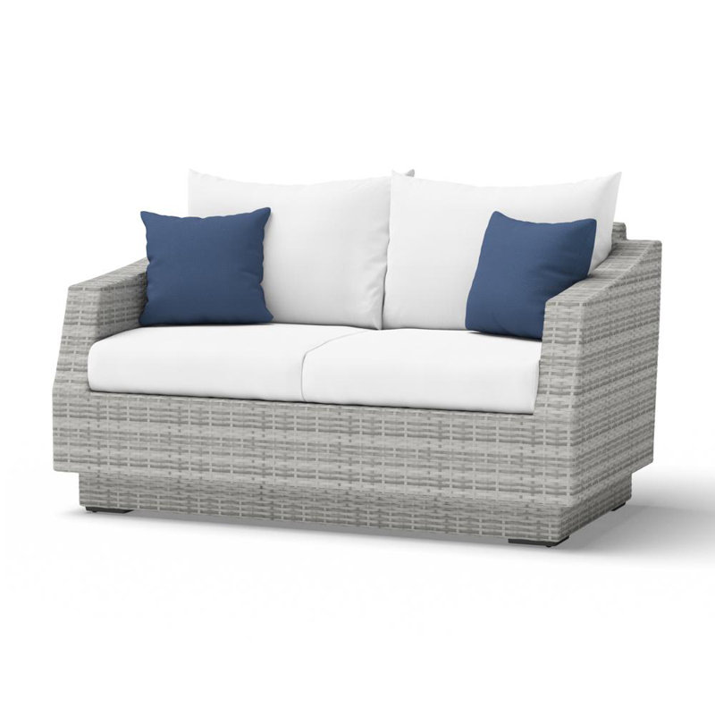 Cannes 6 Piece Love and Club Deep Seating Group with Cushions, Canvas Regatta Sunbrella® Canvas