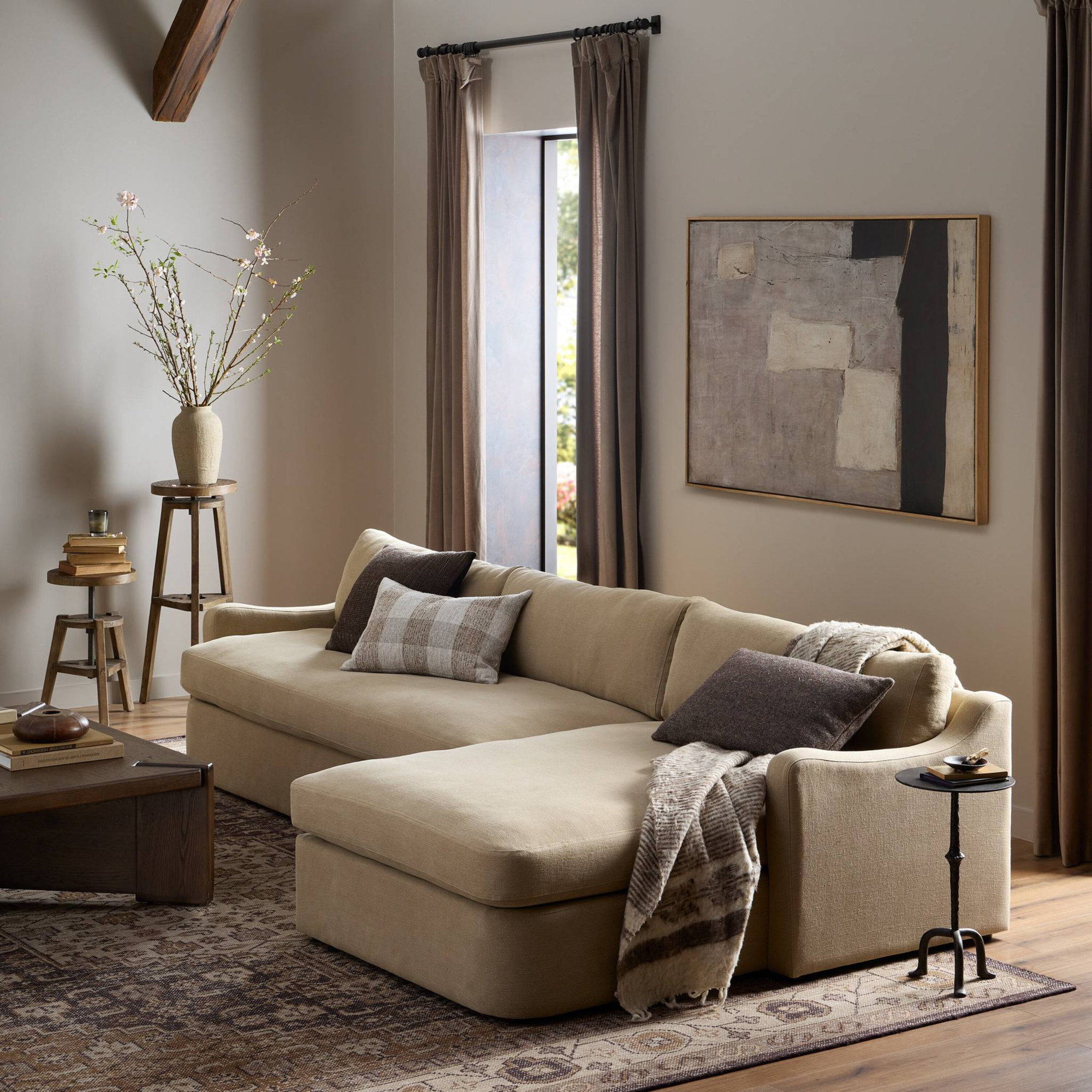 Aurelia 2-Piece Sectional, Right Hand Facing, Boatway Canvas Linen