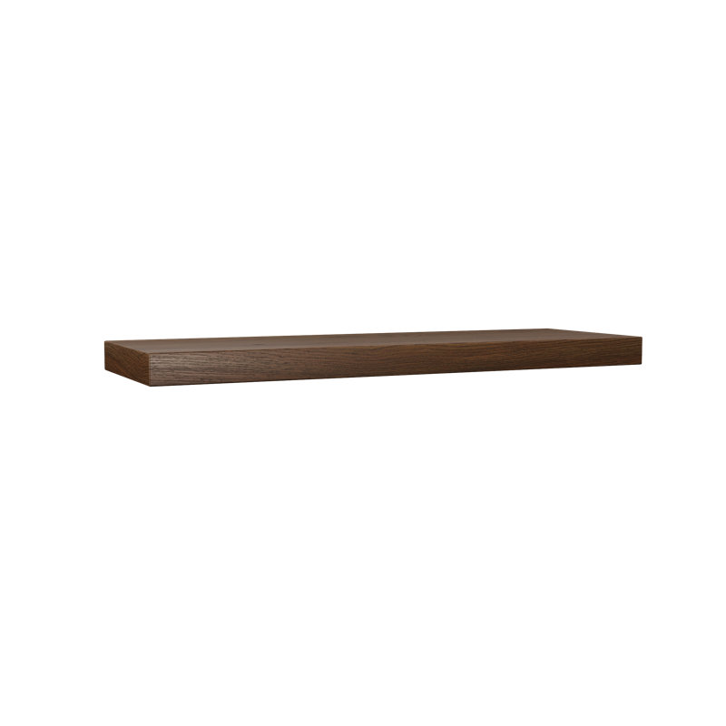 Plain Sliced Oak Floating Shelf, Brown Wood
