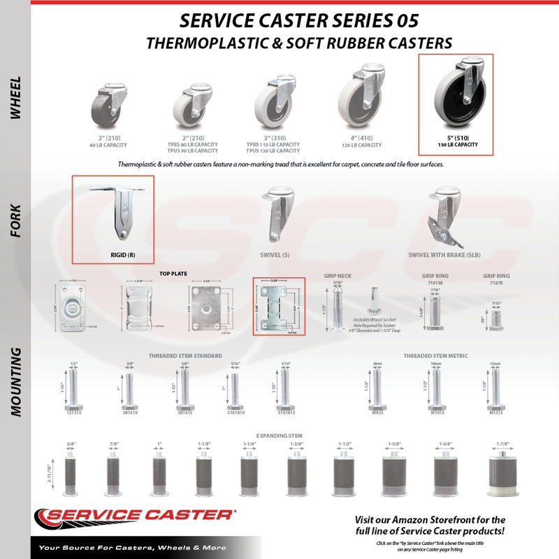 4 Piece Caster Set