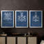 Heraldry on Navy I - Toile tendue avec châssis sur mesure - 3 pièces-117236326-117236327