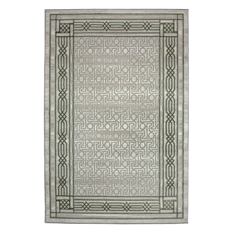 Tapis vert à bordure transitionnelle Davide, Rectangle de 5 pi x 8 pi