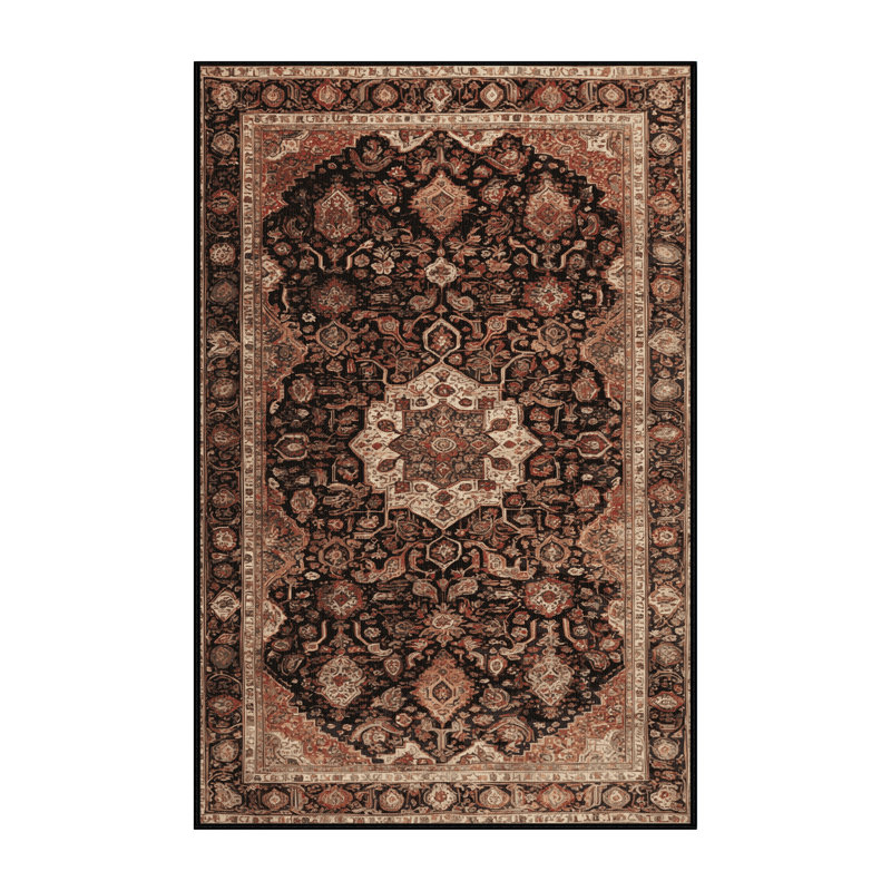 Tapis brun lavable à la machine, Rectangulaire 2 pi x 3 pi