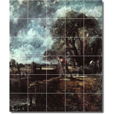 6" X 6"30" X 36"Set Of 30-30" X 36" Ceramic John Constable Country Painting Decorative Mural Tile W01964: 6" X 6" (Set Of 30)