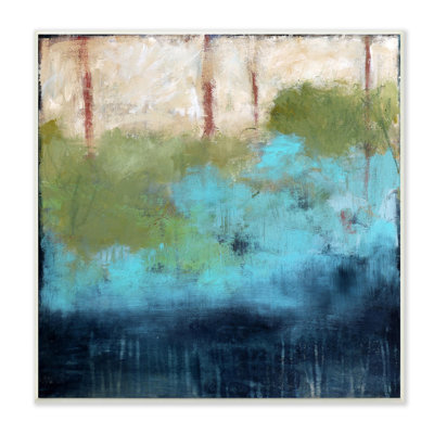 Forest Floor River Abstraction Blue Green Brown XXL Stretched Canvas Wall Art By Judi Bagnato -  Stupell Industries, af-705_wd_12x12
