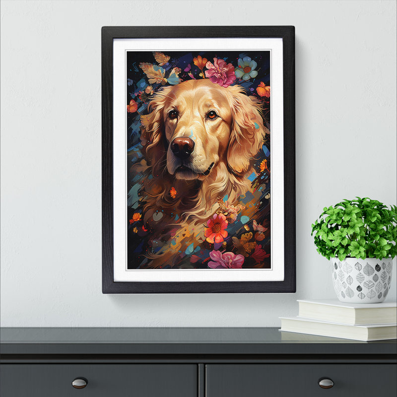 Golden Retriever Modern No.3 - Framed Print