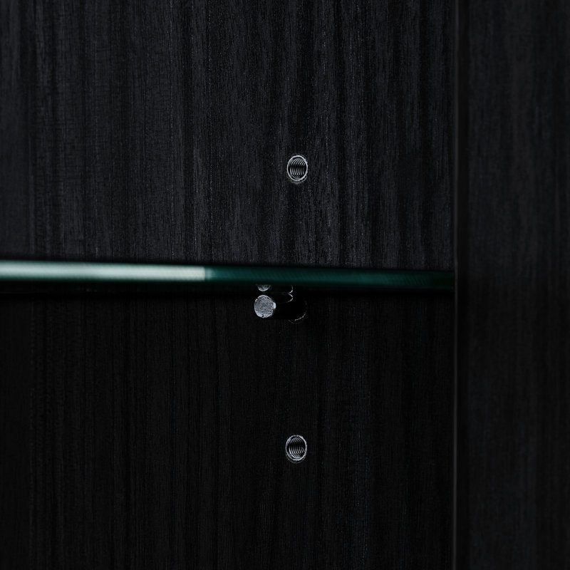 Présentoir de 60 po de hauteur avec éclairage à DEL, deux tiroirs, porte en verre trempé pour bureau, salon noir, porte
