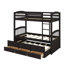 Lit superposé simple en bois avec lit gigogne et tiroirs-968306396