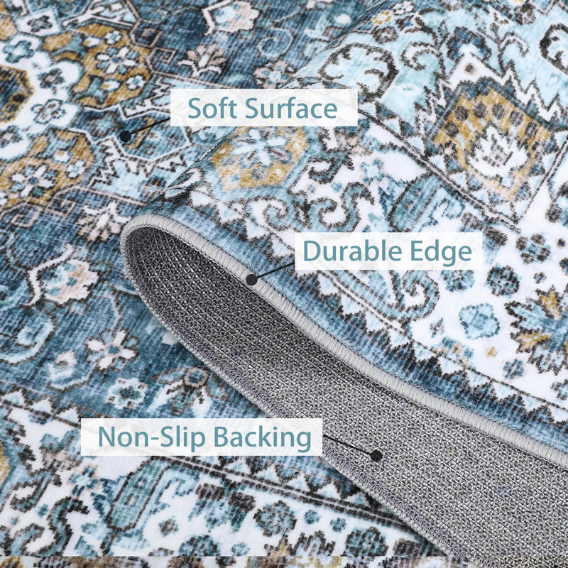 Senai Washable Oriental Indoor Rug, Rectangle 5' x 7'