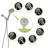 Multi Function Adjustable Hand Shower - 8-Function Hand Shower, Brushed Nickel