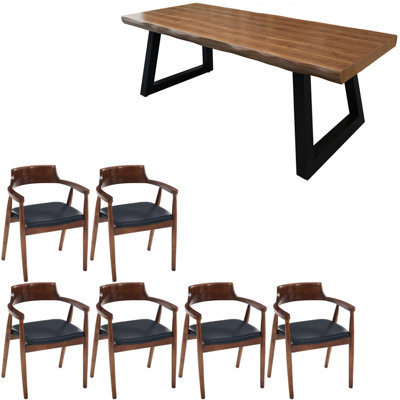 Nordic style modern solid wood dining table set