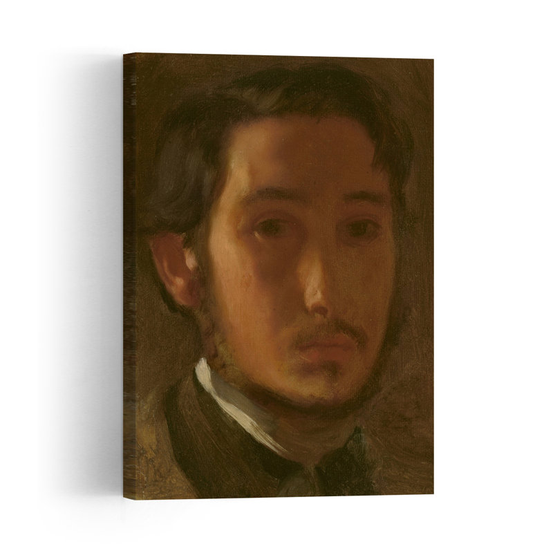 Autoportrait au col blanc, vers 1857, impression d'art abstrait contemporain, style impressionniste., H 18 po x l 12 po