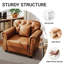 Fauteuil rembourré en similicuir 41 po avec coussin 41 po-130575295