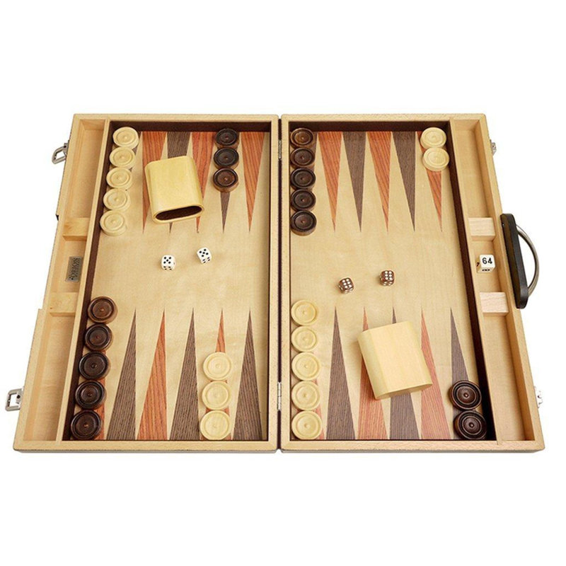Backgammon, Zèbre, H 2,125 po x l 11,25 po x L 18 po