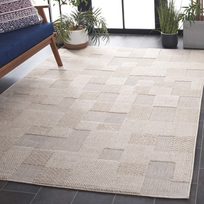 Tapis d'intérieur / extérieur à motif géométrique Sanchia Performance